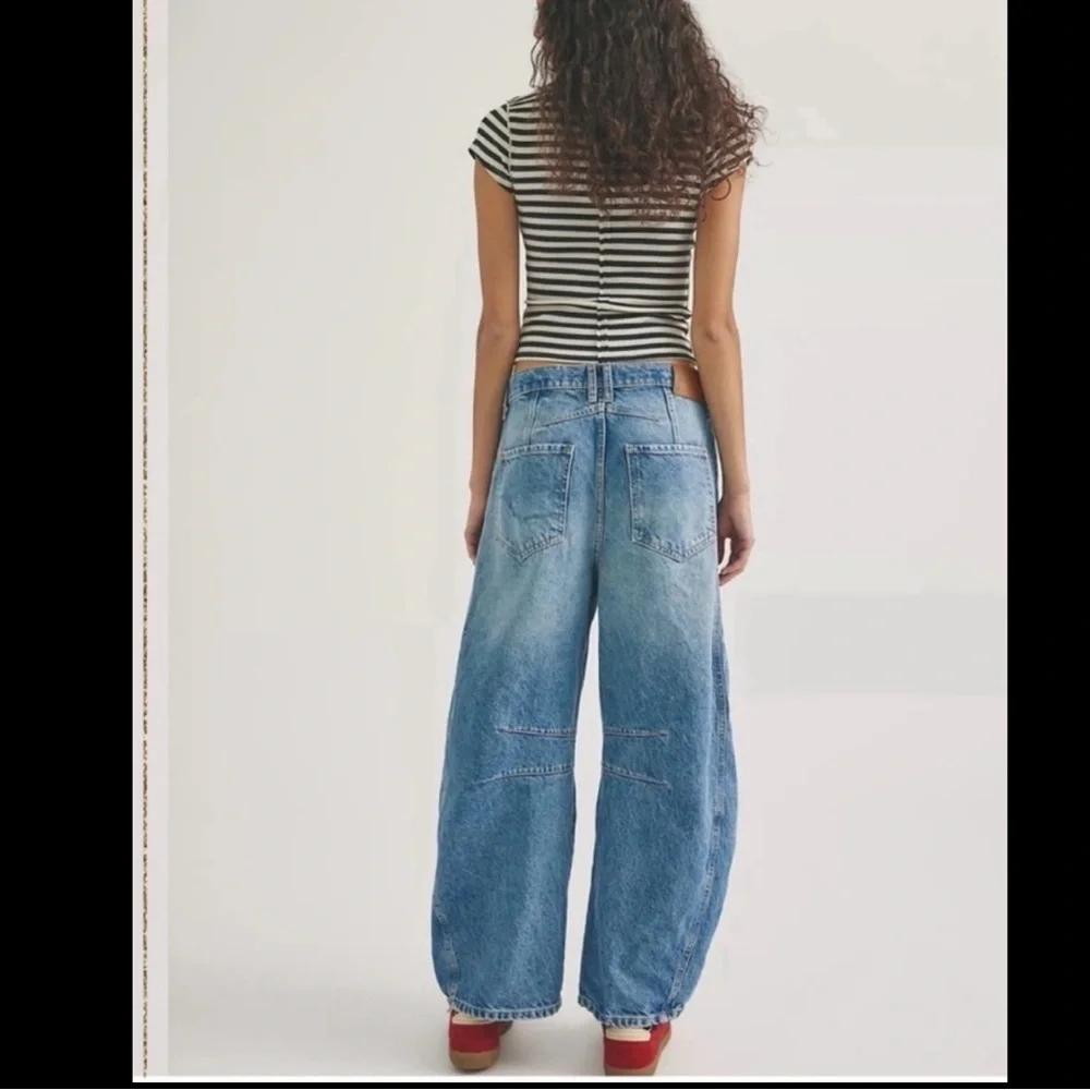 Free People Good Luck Mid-Rise Barrel Jeans